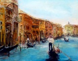 "Venice Calm Waters Oil on board" by Stephen Shortridge